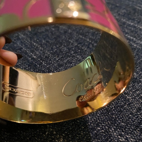 Coach Large Purple & Gold Bangle - Picture 3 of 6